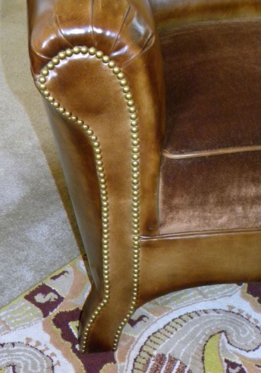 Leather Spectacular French inspired  Mustache Club chairs