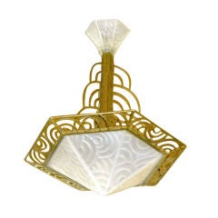 Outstanding French Art Deco chandelier by P D'Avsen