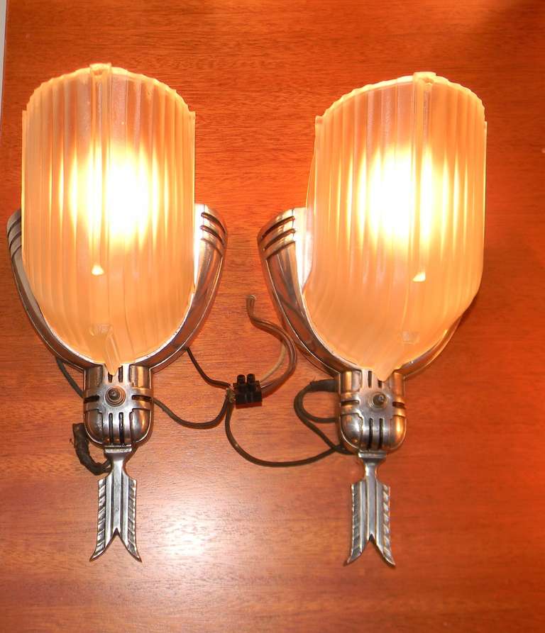 Art Deco Sconces Streamline Slip Shade Design 1