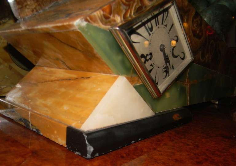 Unique French Art Deco Sculpture Clock by Alexandre Ouline 5