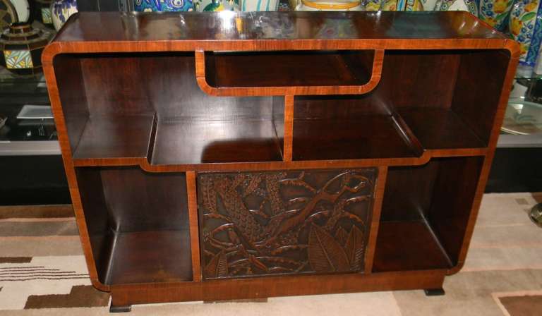 Mid-20th Century African Carved Exotic Art Deco Bar Storage