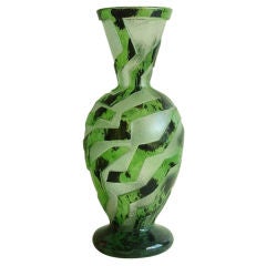 Monumental Degue Geometric Acid Etched Museum Quality Vase