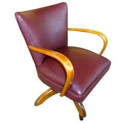 Original Art Deco European Wood Frame Office Chair