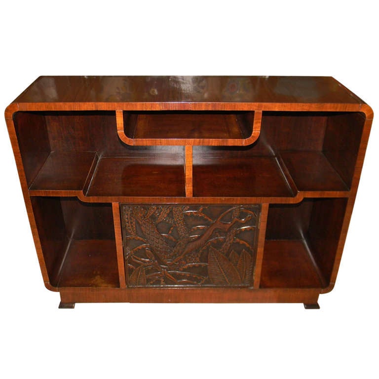 African Carved Exotic Art Deco Bar Storage at 1stdibs
