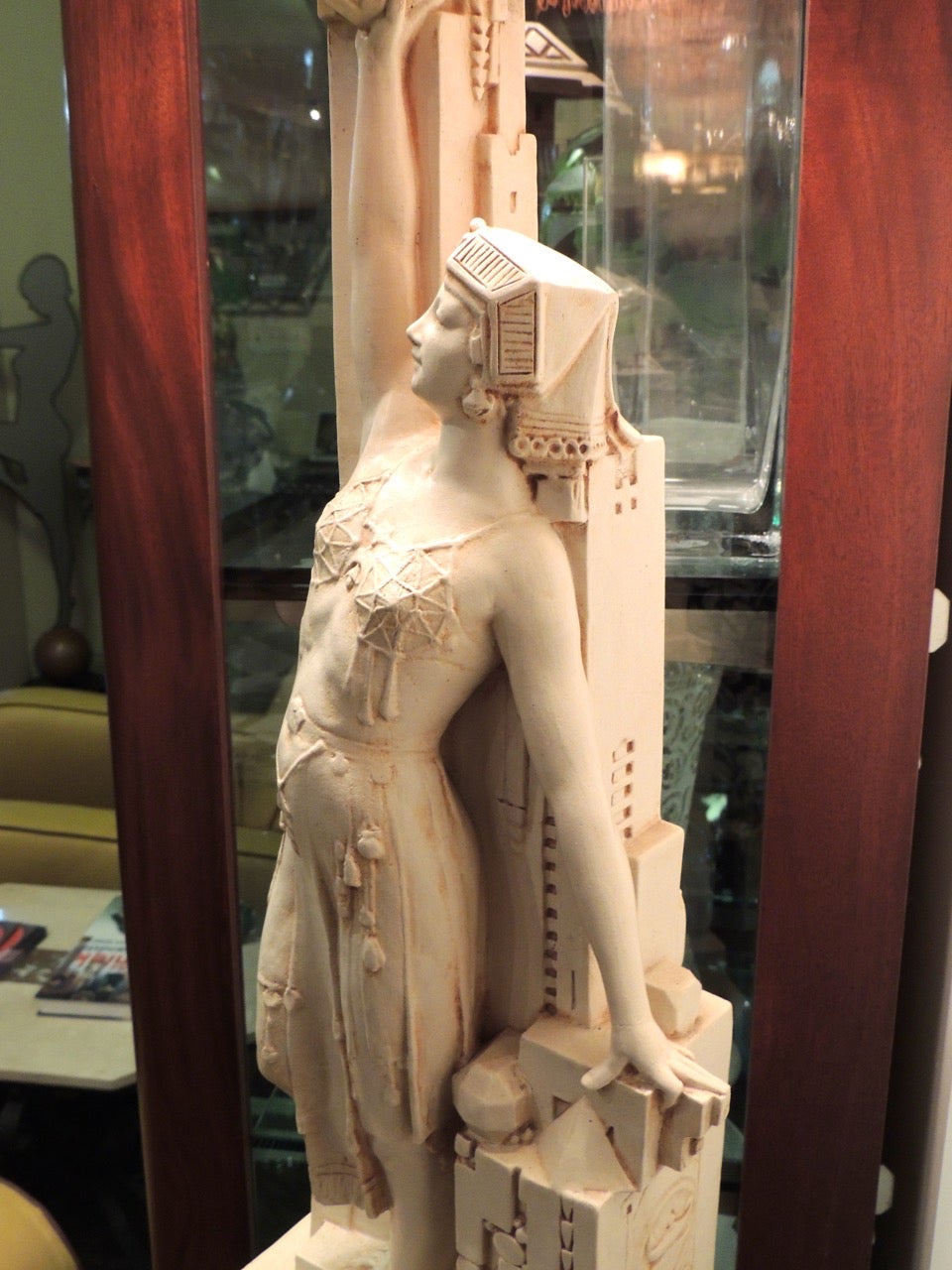 American Teco Pottery Art Deco Statue Floor Lamp by Fritz Albert and Fernand Moreau
