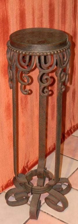 Iron and Marble Display Plant Stand