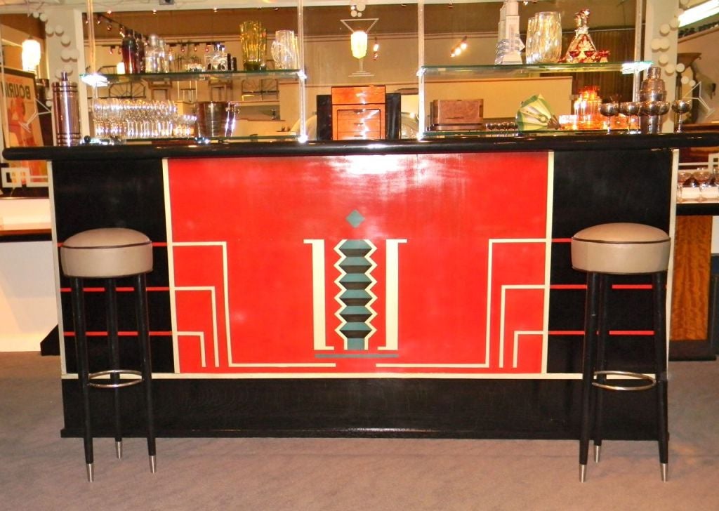 American Fabulous stand behind Art Deco Bar Modernist Geometric Design