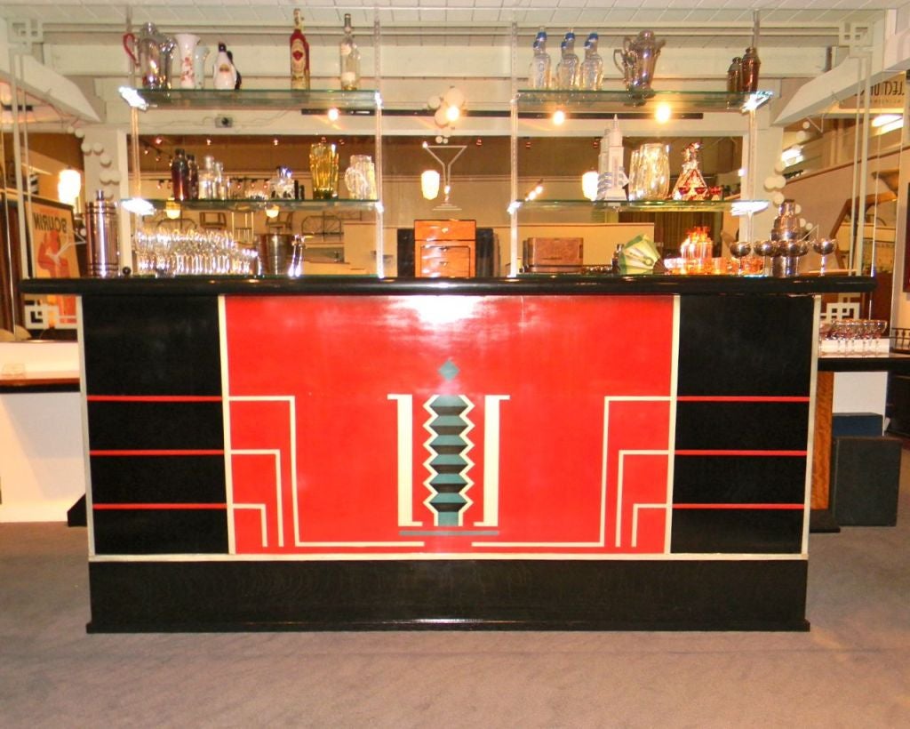 Fabulous stand behind Art Deco Bar Modernist Geometric Design 4