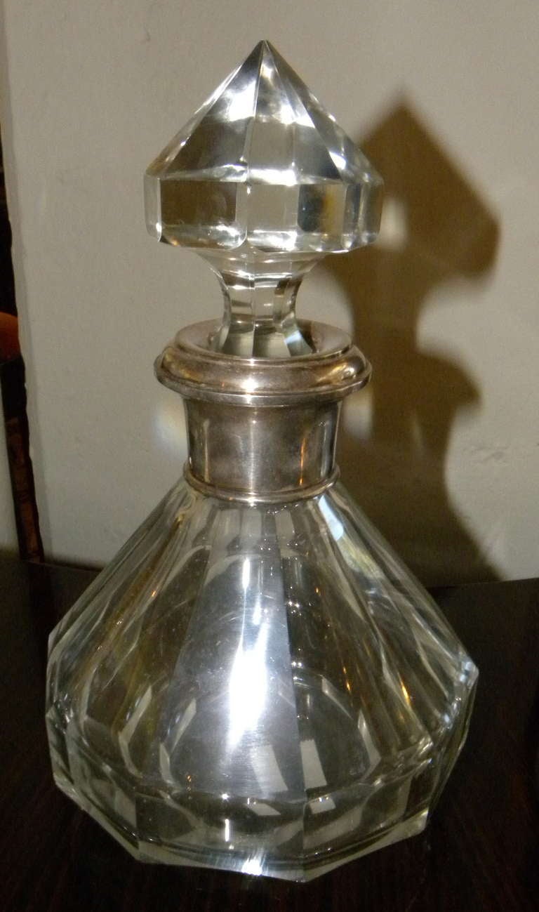 Art Deco Matching Pair of European Crystal Decanters