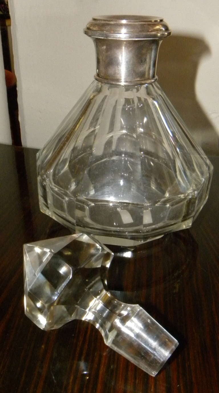 French Matching Pair of European Crystal Decanters