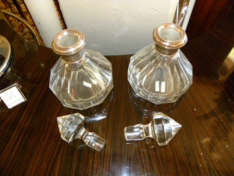 Matching Pair of European Crystal Decanters 1