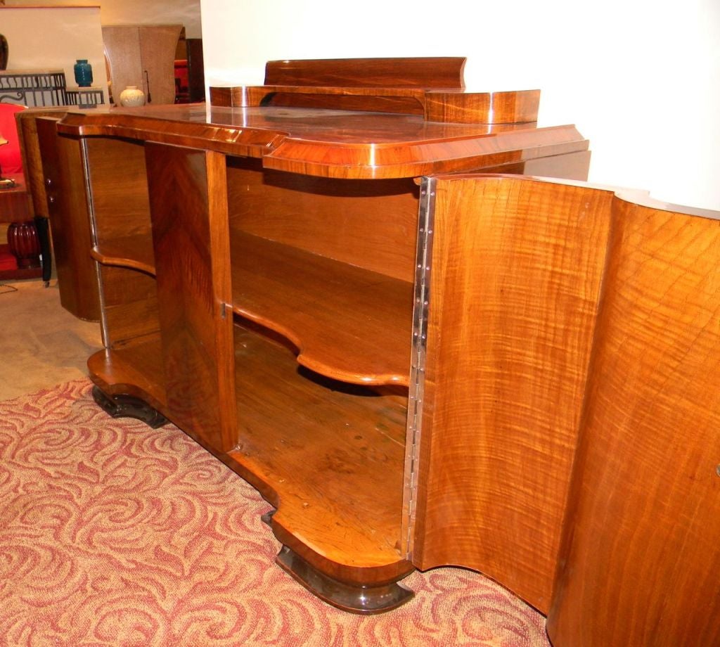 Amazing quality Art Deco Walnut curved buffet or storage unit 2