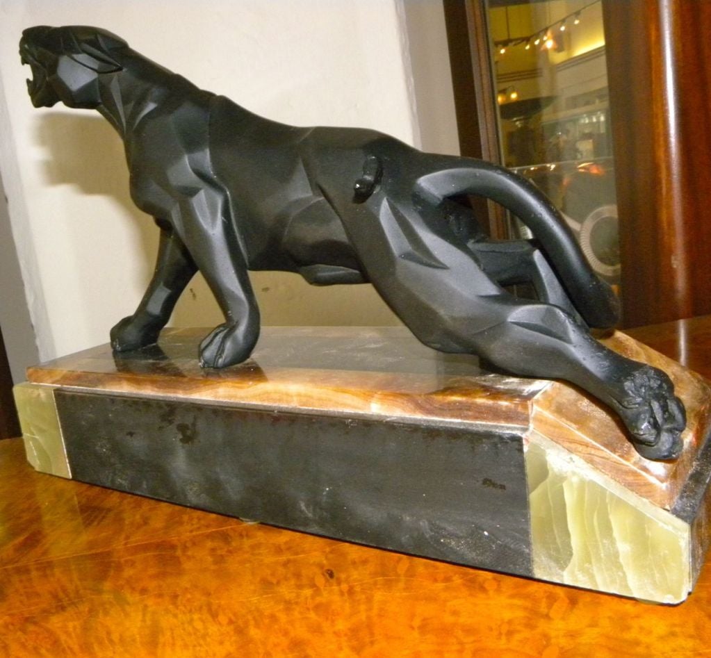 Notari Art Deco Cubist Panther sculpture 3