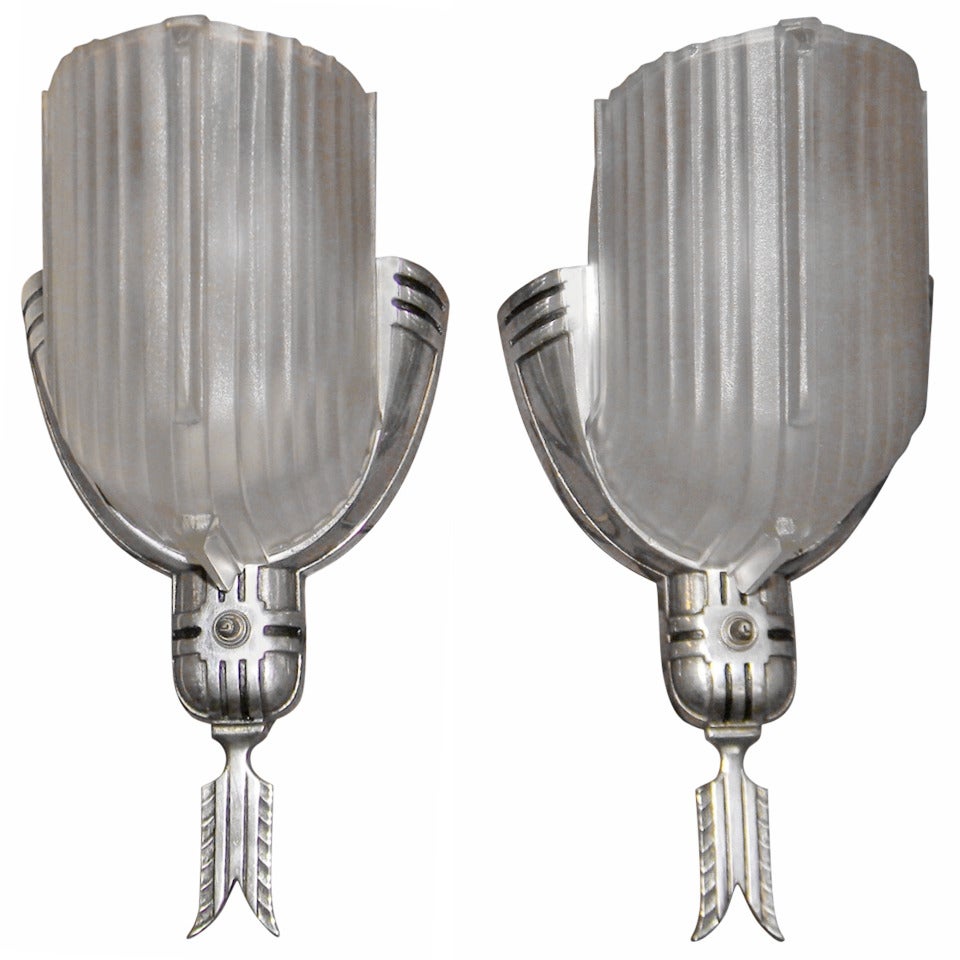 Art Deco Sconces Streamline Slip Shade Design