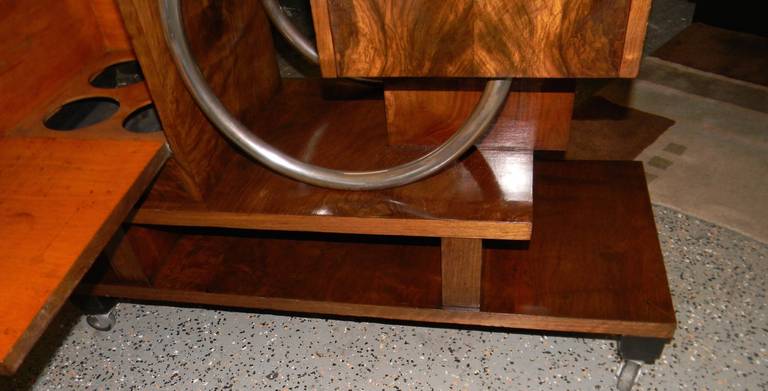 Unique Art Deco Rolling Bar or Liquor Cart 1