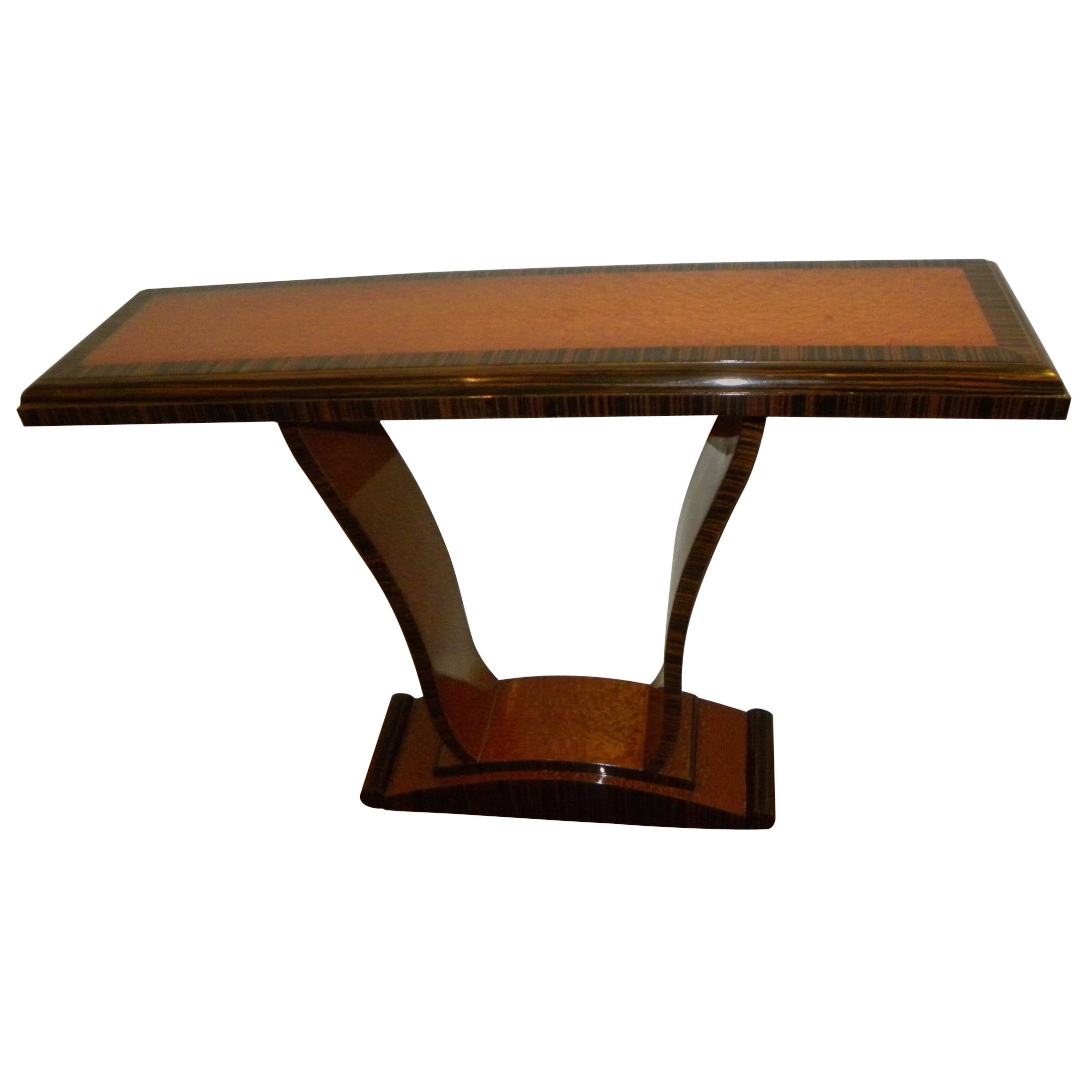 Two-Tone Art Deco Wood Console Table