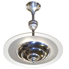 Simply Modern French Art Deco chrome stepped disk light