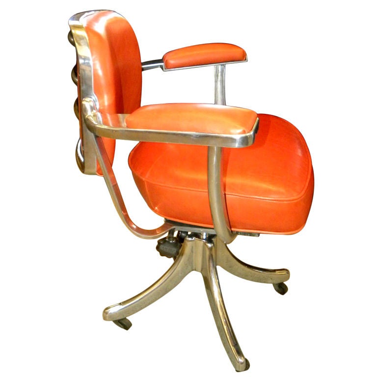 VINTAGE TANSAD STREAMLINE INDUSTRIAL SWIVEL DESK CHAIR