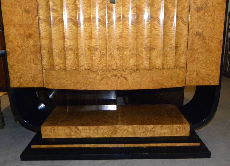 Wood English Art Deco Epstein Bar Liquor Storage Cabinet
