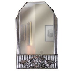 Outstanding  ex-large French Art Deco silver Skyscraper Mirror