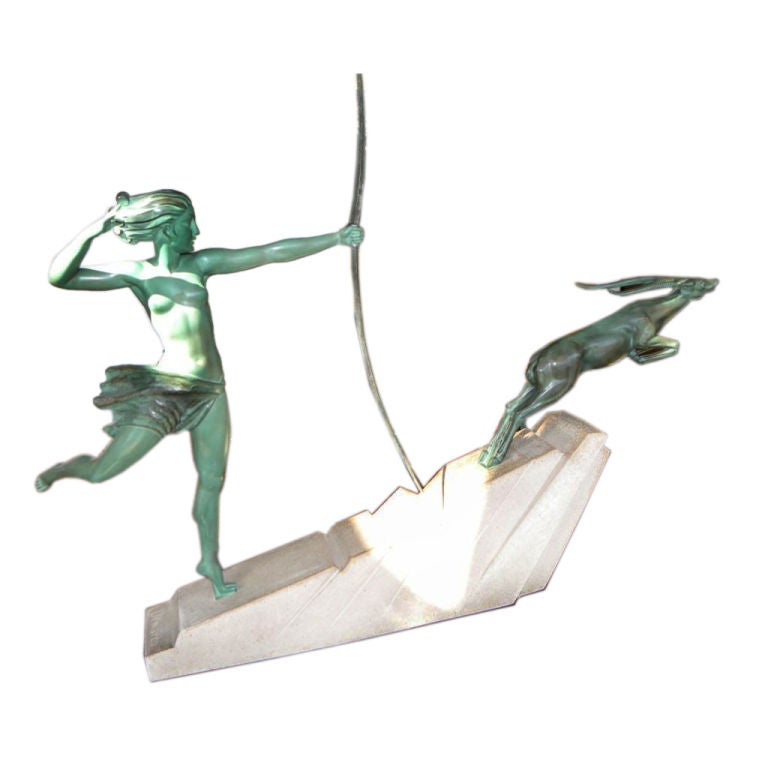 Art Deco Diana Huntress and Leaping Antelope