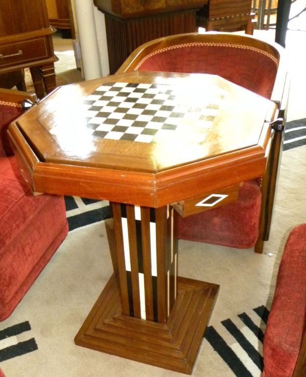 Original Art Deco Game table Chess Checkers Backgammon 5