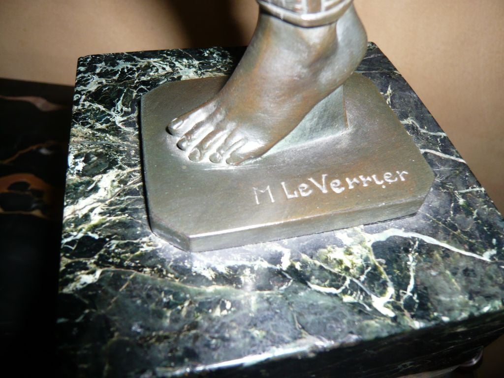 Outstanding Original French Art Deco statue light  Max LeVerrier 1