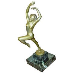 Bronze Art Deco Nude Dancer by Austrian Artist Josef Lorenzl