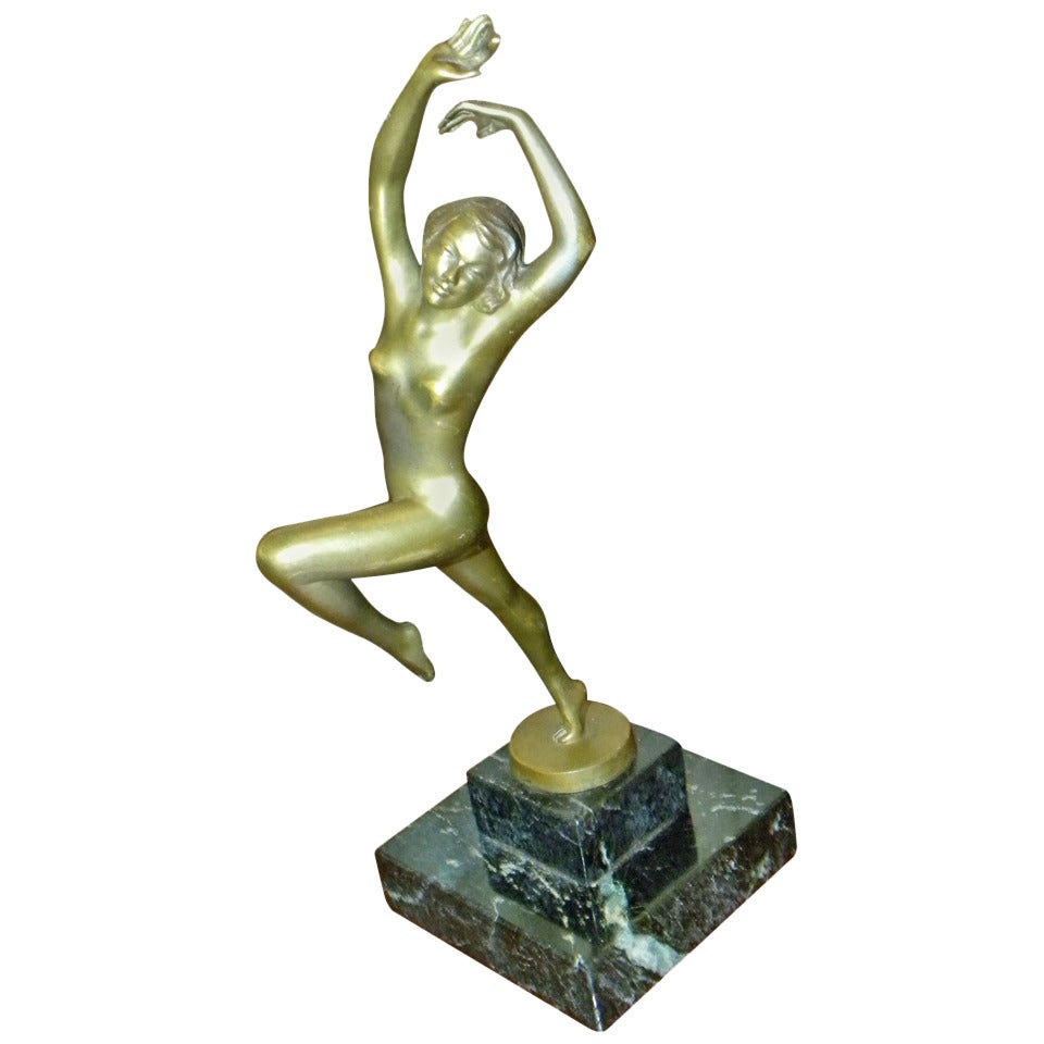 Bronze Art Deco Nude Dancer by Austrian Artist Josef Lorenzl