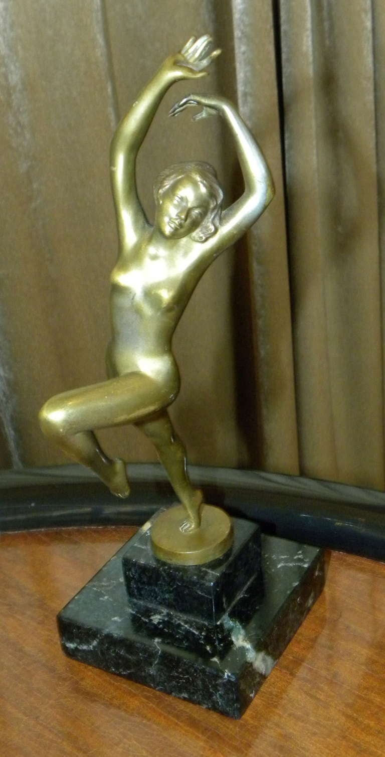 Bronze Art Deco Nude Dancer by Austrian Artist Josef Lorenzl 4