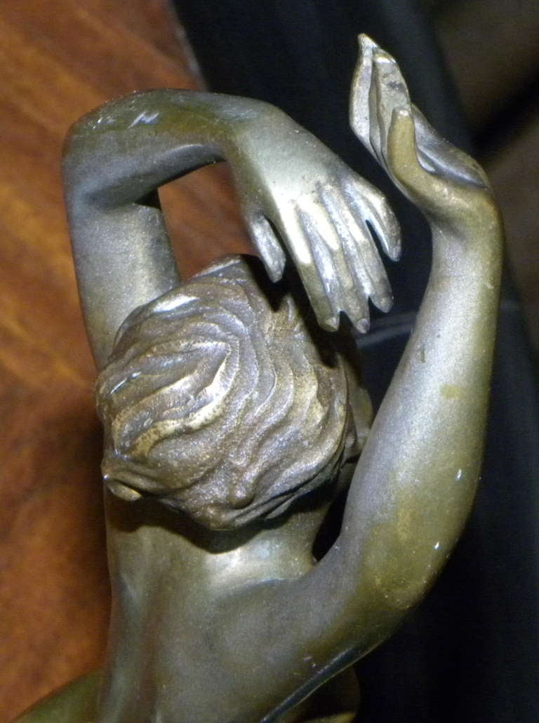 Bronzed Bronze Art Deco Nude Dancer by Austrian Artist Josef Lorenzl