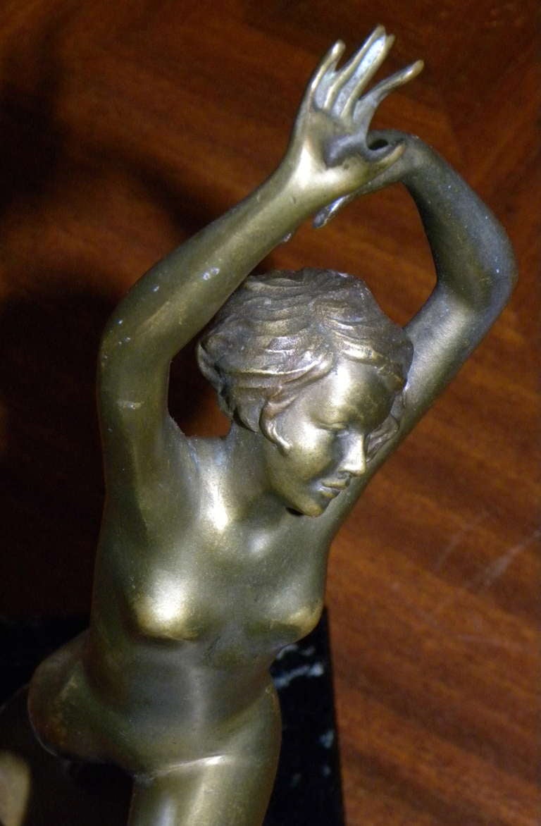 French Bronze Art Deco Nude Dancer by Austrian Artist Josef Lorenzl