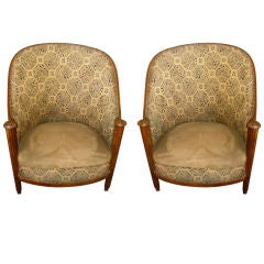 Antique Pair of Original of French Salon Chairs in Style of Paul Follot