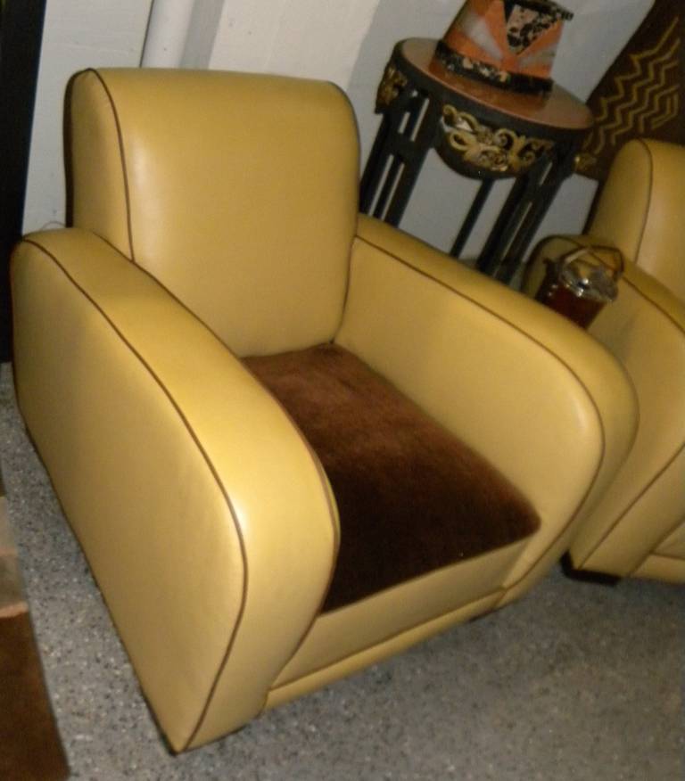 French Style Streamline Club Chairs Art Deco 1