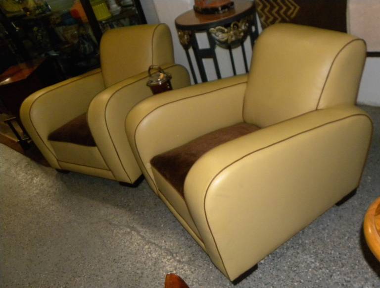 French Style Streamline Club Chairs Art Deco 2