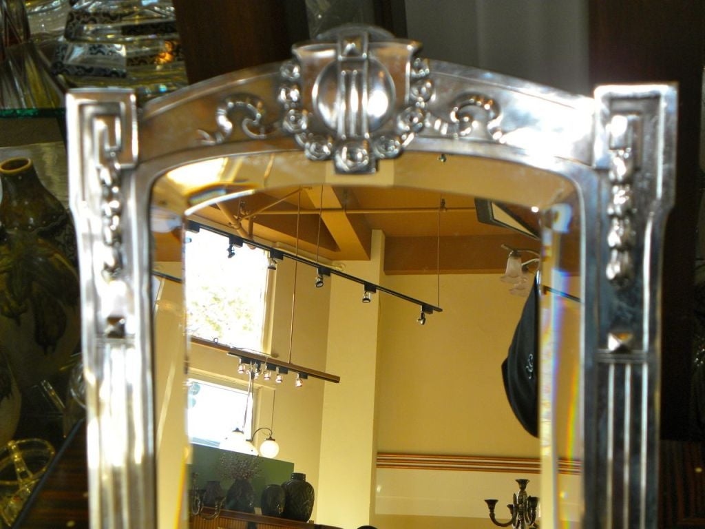 Art Nouveau WMF style bronzed silver table mirror, German 3