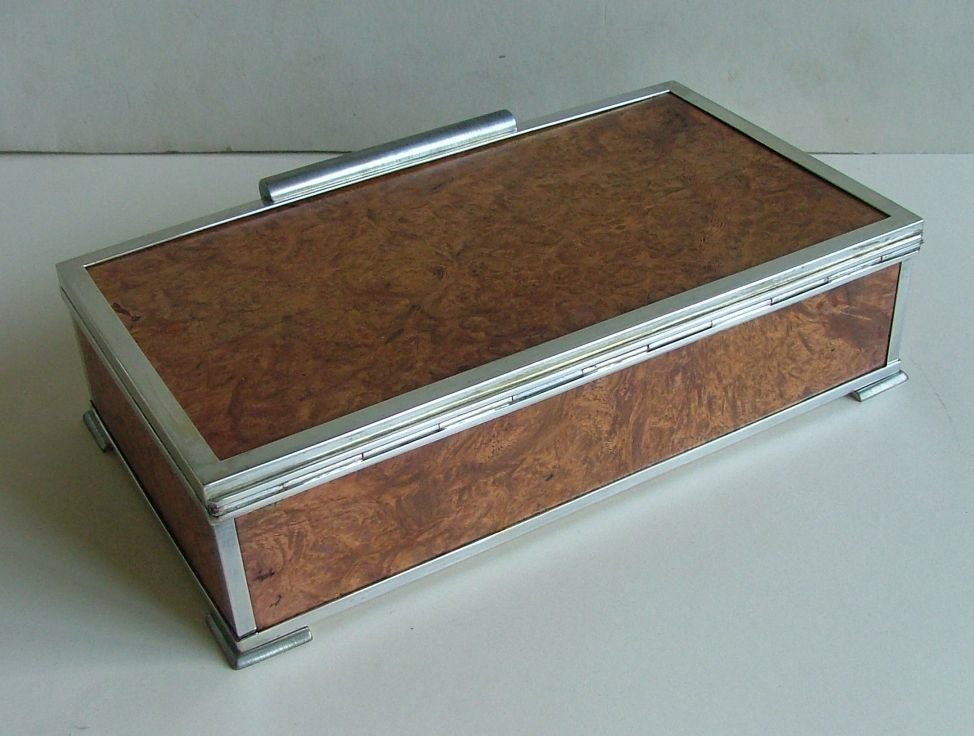 French Gustave Keller Paris Art Deco Cigarette Trinket Box In Excellent Condition In Oakland, CA
