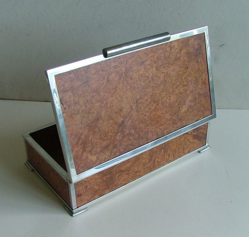 Wood French Gustave Keller Paris Art Deco Cigarette Trinket Box