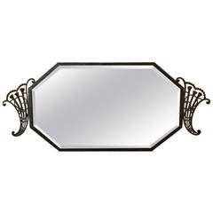 French Art Deco Fer Forge or Iron Mirror