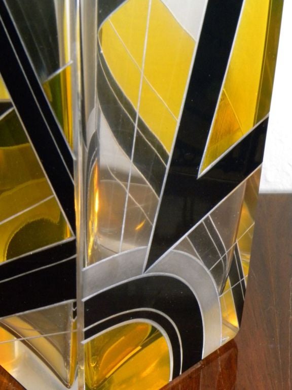 Modernist Two-Tone Czech Karl Palda Enamel Glass Vase 1