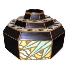 Charles Catteau Octagon Stepped Art Deco Vase
