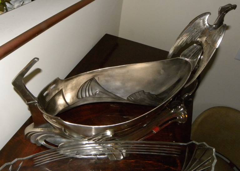 Art Nouveau Silver Eagle Centerpiece by WMF In Excellent Condition In Oakland, CA