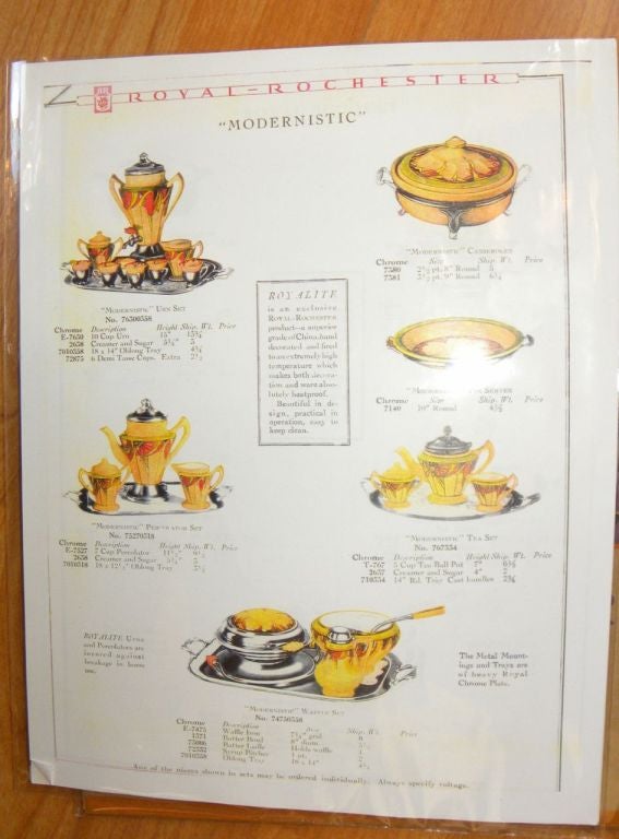 Ceramic Extremely Rare Royal Rochester Modernistic Coffee Service