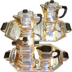 Outstanding French Silver-plate Coffee Tea Service by Gallia