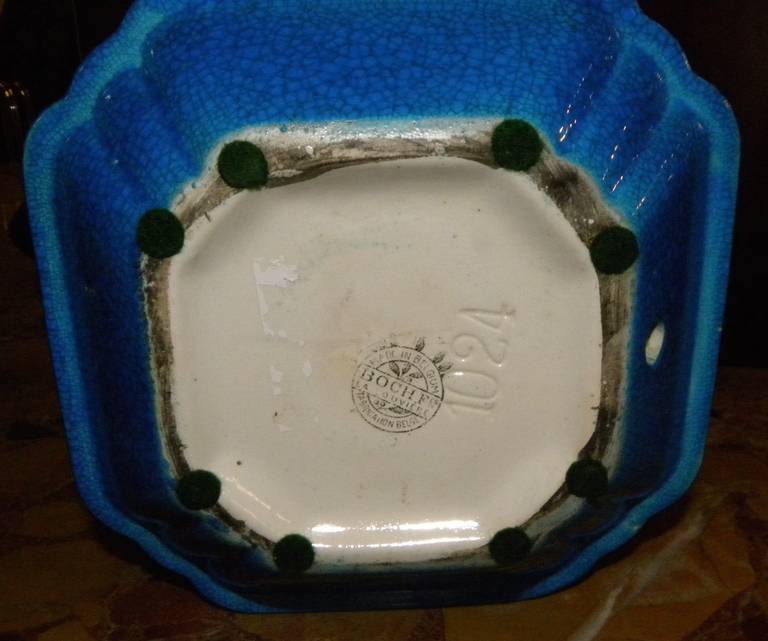 Metà XX secolo Vaso modernista Art Deco a forma di Boch Freres Catteau in vendita