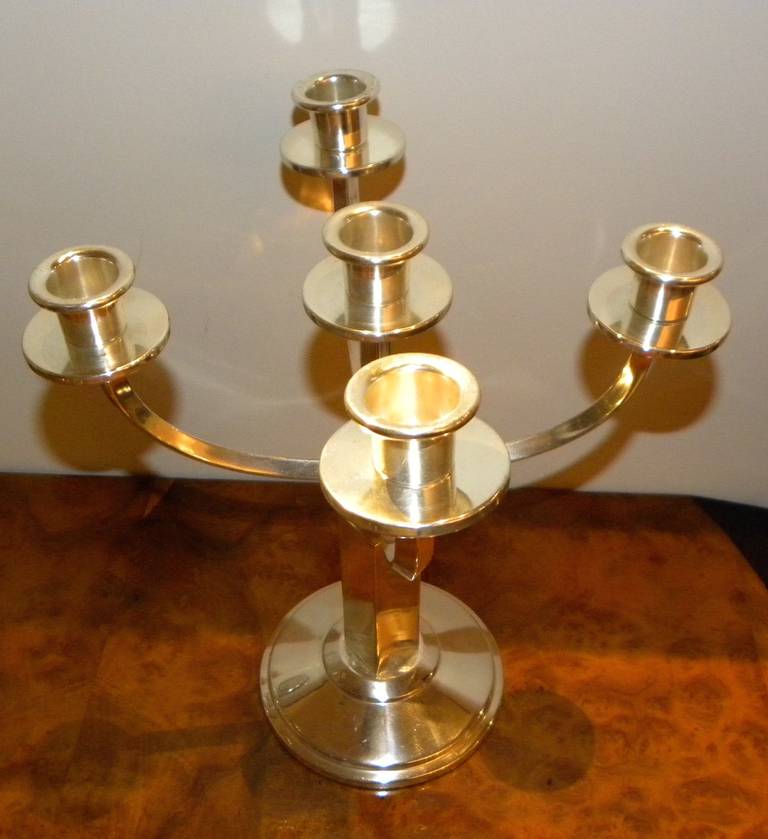 Pair of German Art Deco Modernist Candelabra In Good Condition For Sale In Oakland, CA