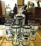 1930s Art Deco Czech Whiskey Decanter Set