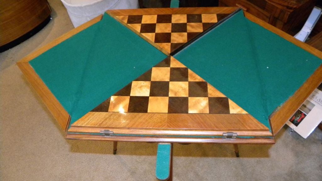 Brass Fabulous Art Deco Game and Card Table Combo