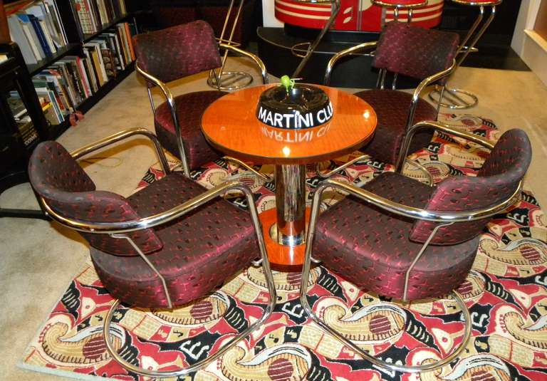 Four Streamline American Art Deco Cocktail Chairs In Excellent Condition In Oakland, CA