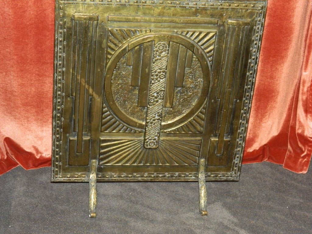 art deco fireplace screen